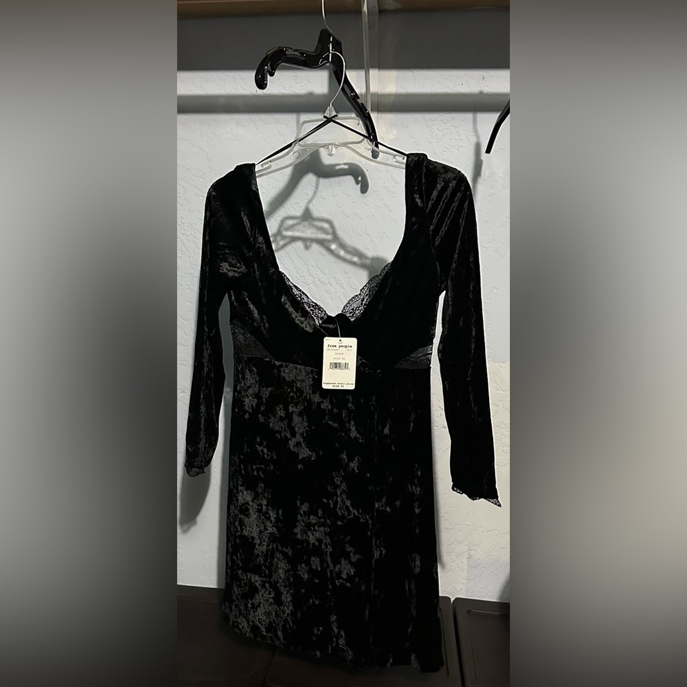 Free People Kat Velvet Mini Dress NWT